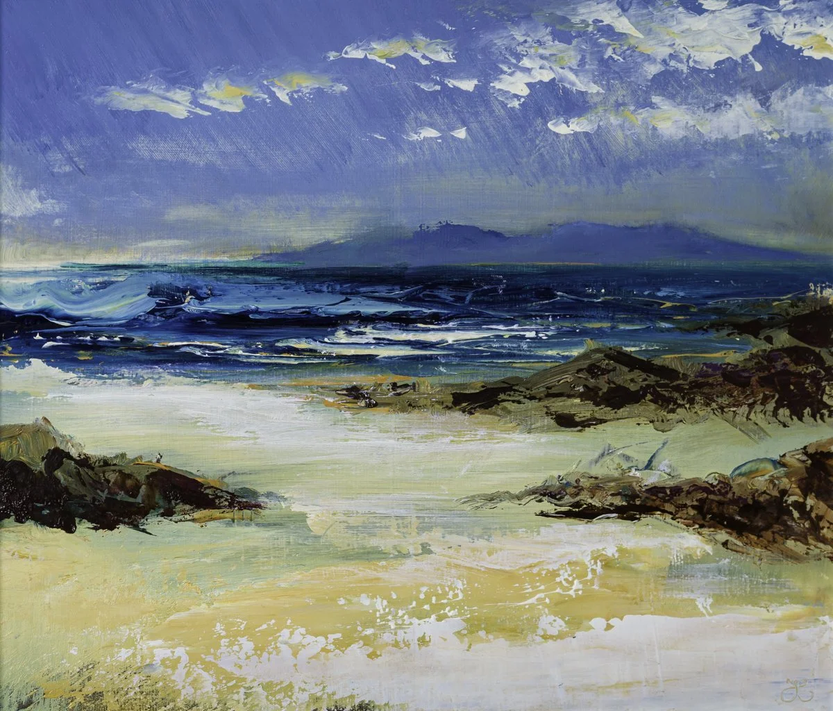  
 Sunlit Shore   Oil on Board 
Image 10" x 12" 
£550 
 
