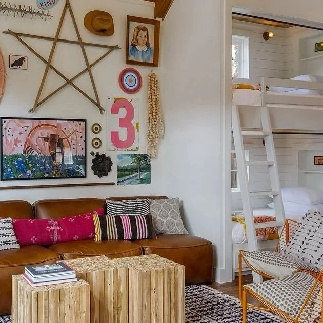 The Bunkhouse in Comfort Texas -- stay in an eclectic bunkhouse with 6 bunkbeds.