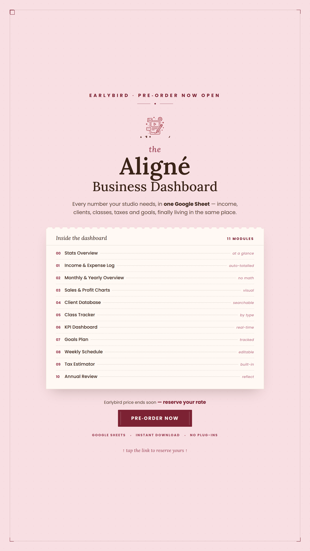 The Aligné Dashboard - Our Signature Pink & Wine 💖