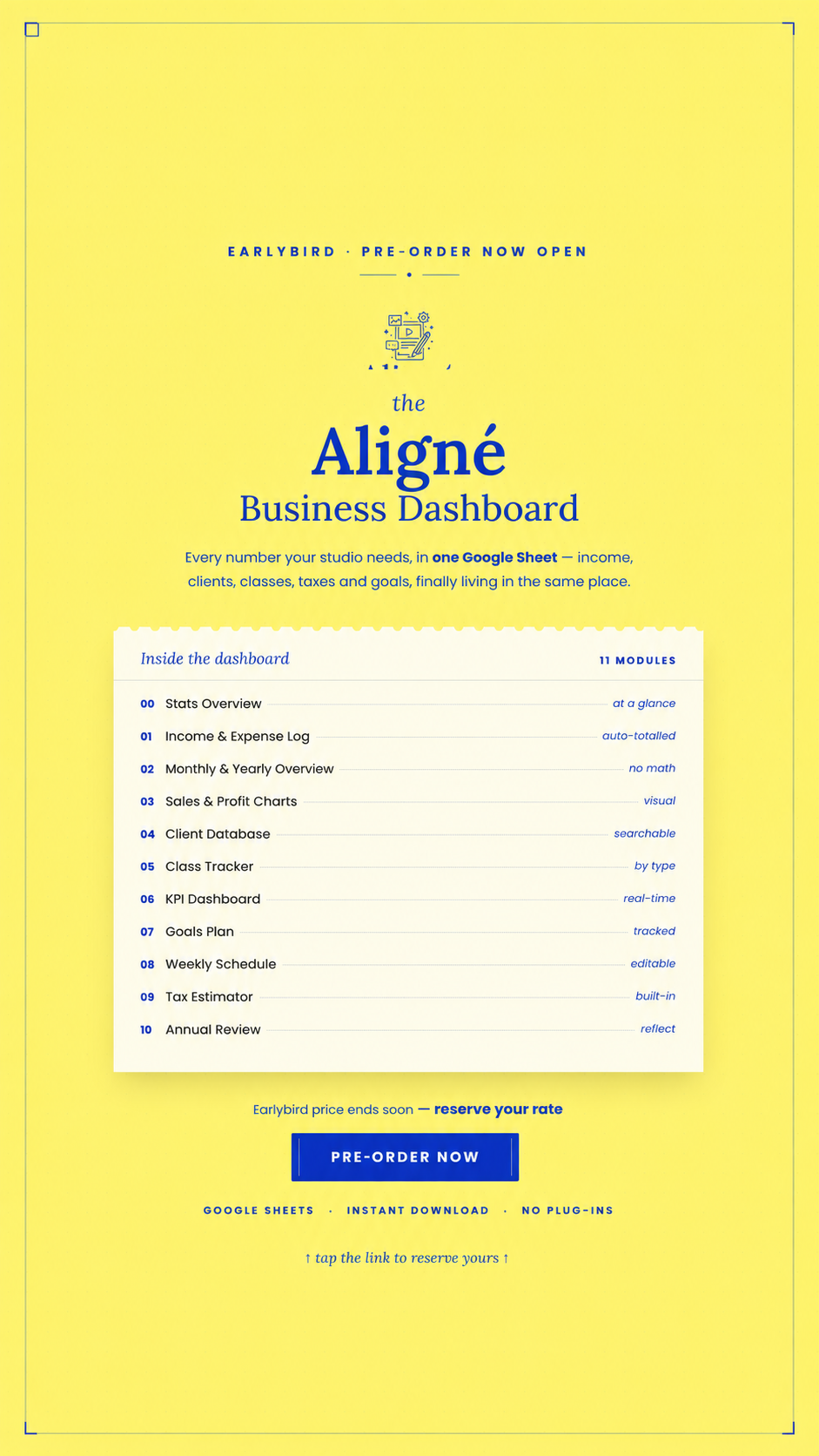 The Aligné Dashboard - Blue & Yellow 💙