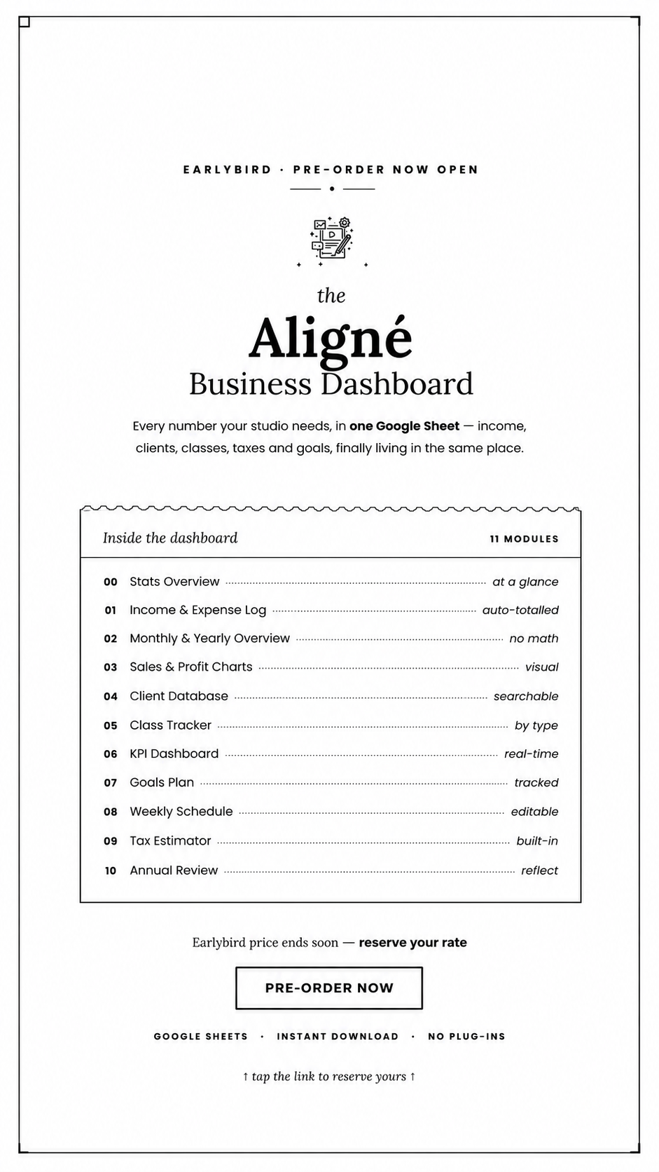 The Aligné Dashboard - Black & White 🖤