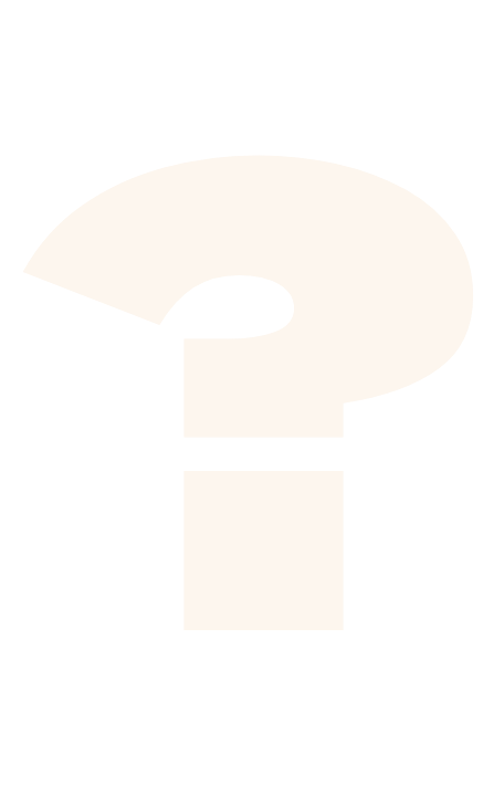 A large white question mark symbol on a transparent background.