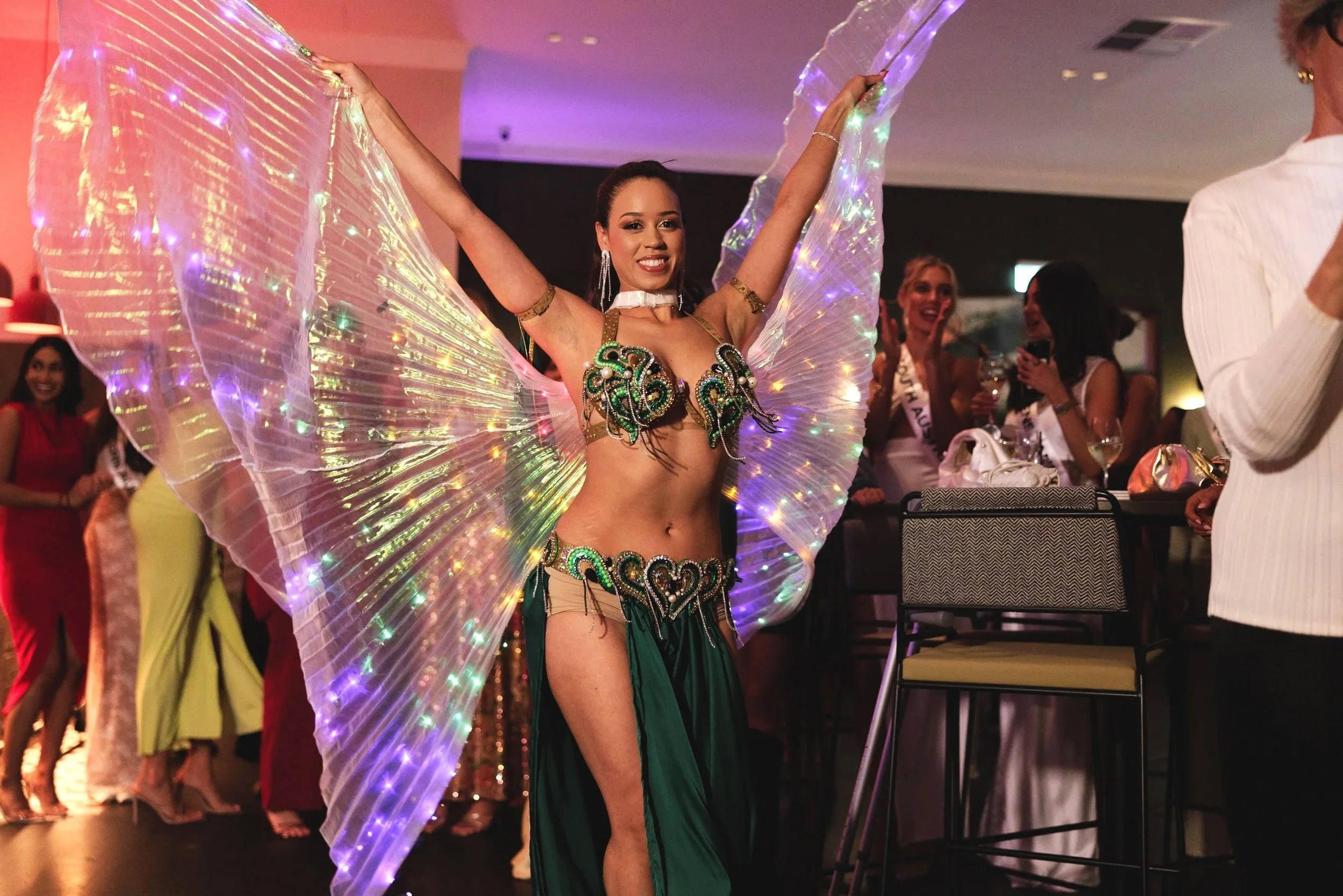 live belly dancer providing entertainment services for an event in a venue in Perth WA australia