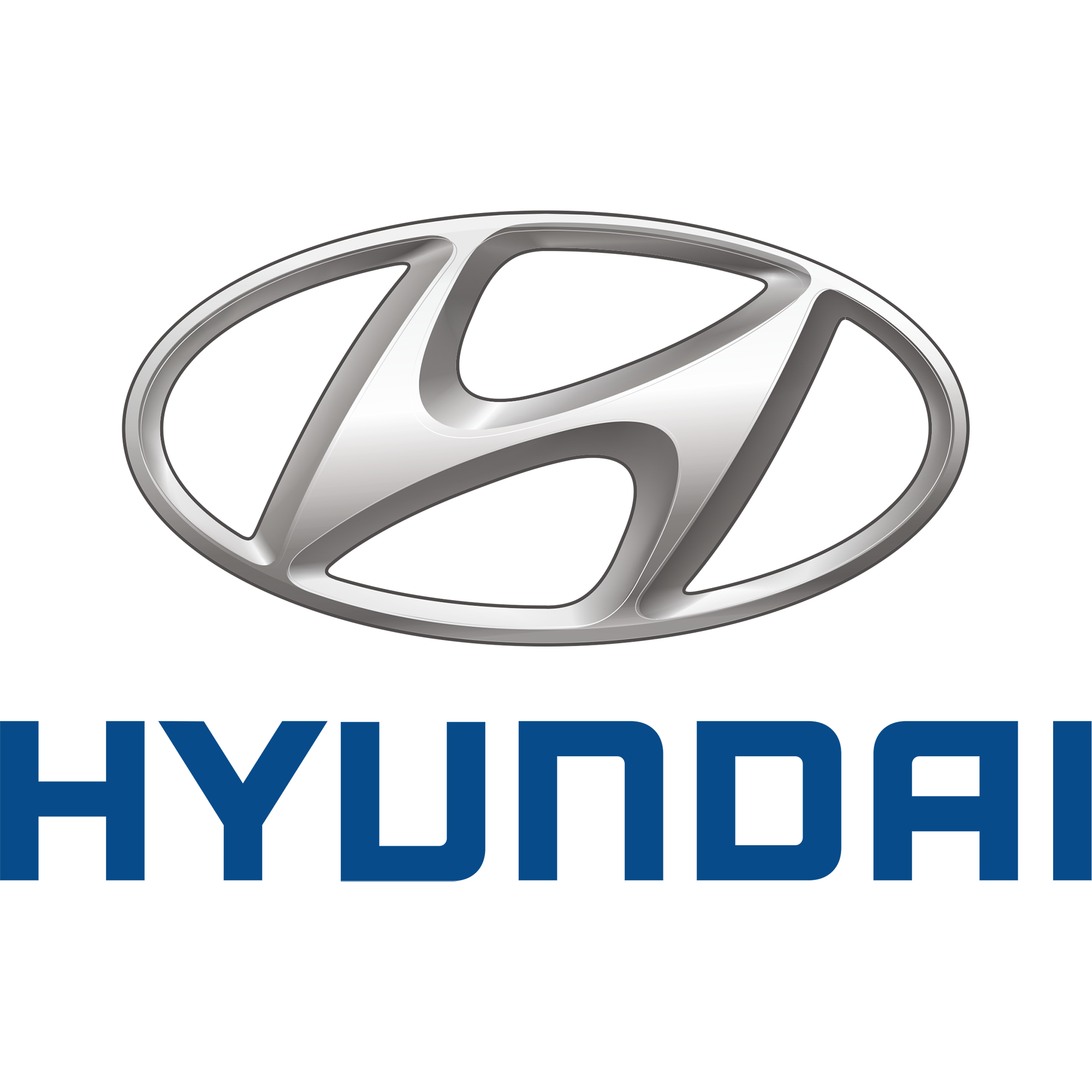 Hyundai logo on a black and blue background.