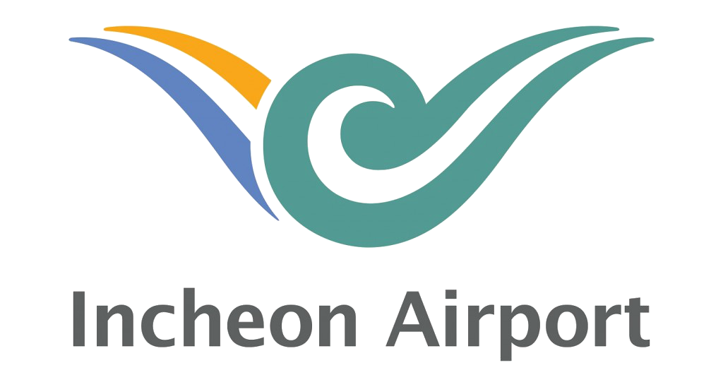 Logo of Incheon Airport featuring a stylized bird with colorful wings and the airport name in gray text.