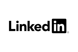 LinkedIn logo in black and white