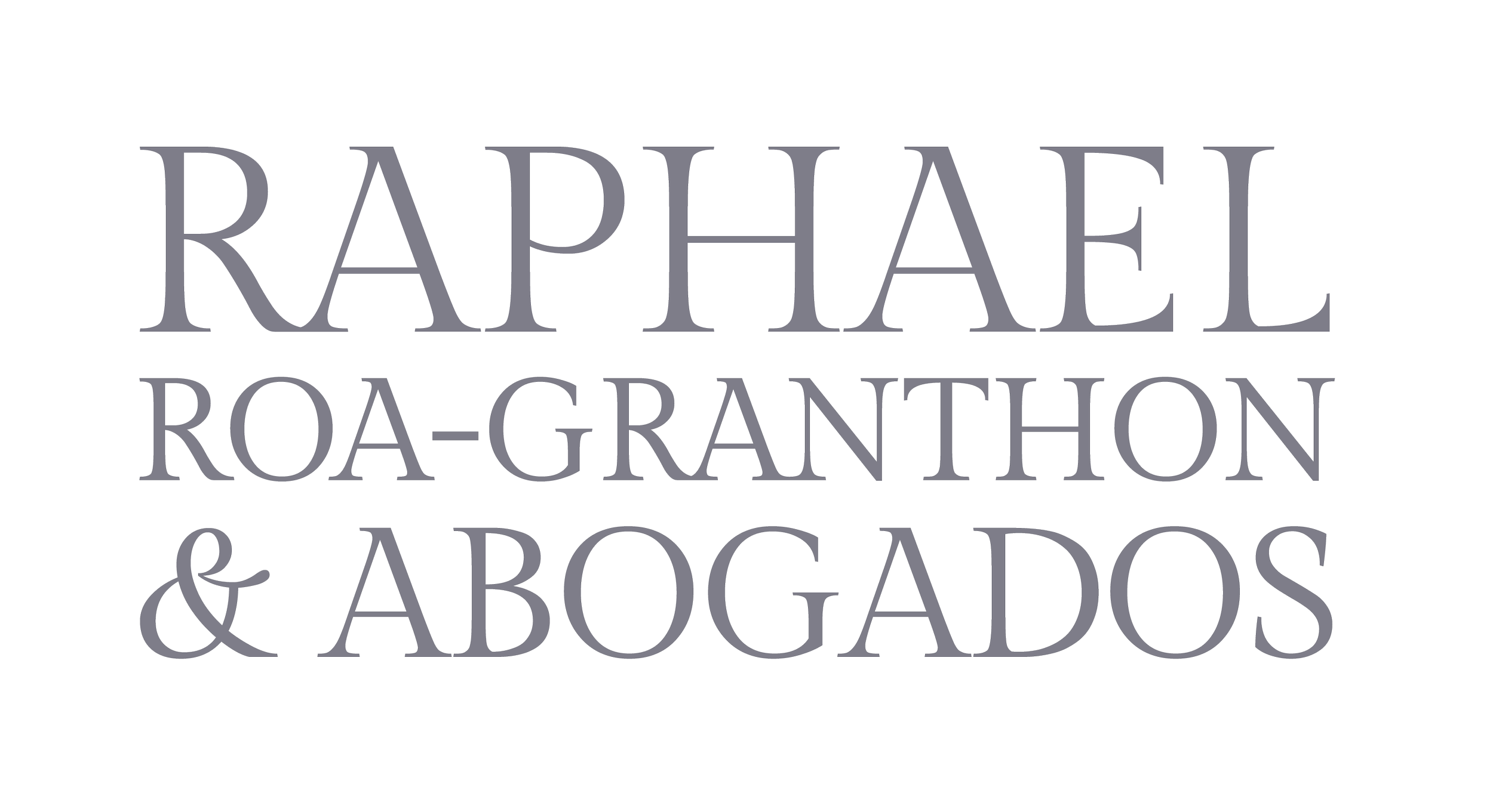 Logotipo que dice 'RAPHÁEL ROA-GRANTHON & ABOGADOS'