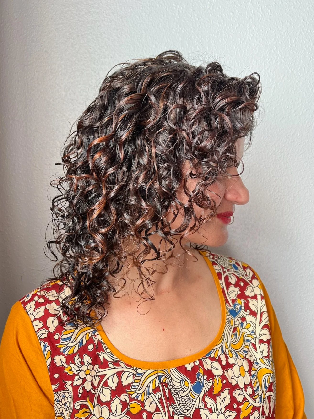 Curly hair transformation result at Gilded Fox Portland Oregon curly hair salon