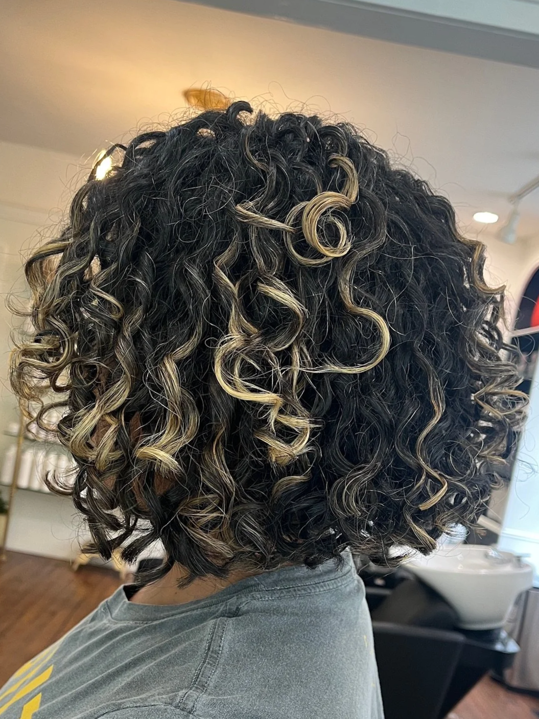 Curly hair transformation result at Gilded Fox Portland Oregon curly hair salon