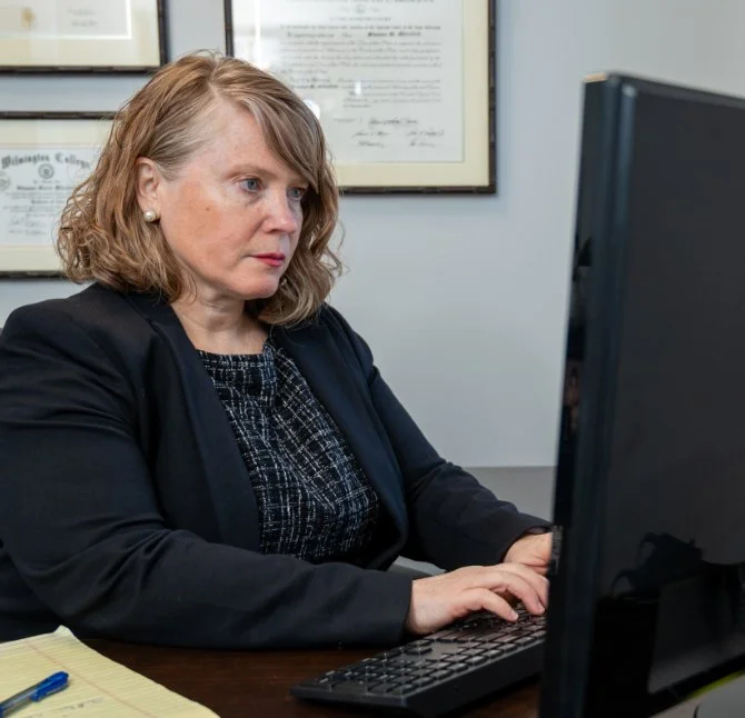 Lawyer working on construction litigation case