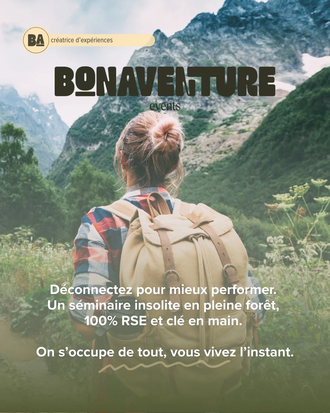 [NATURE] Engagez votre entreprise dans une d&eacute;marche RSE concr&egrave;te et m&eacute;morable. 🤝

Le s&eacute;minaire de demain ne se passe plus dans une salle de conf&eacute;rence climatis&eacute;e, mais au c&oelig;ur de la for&ecirc;t. 

Bona