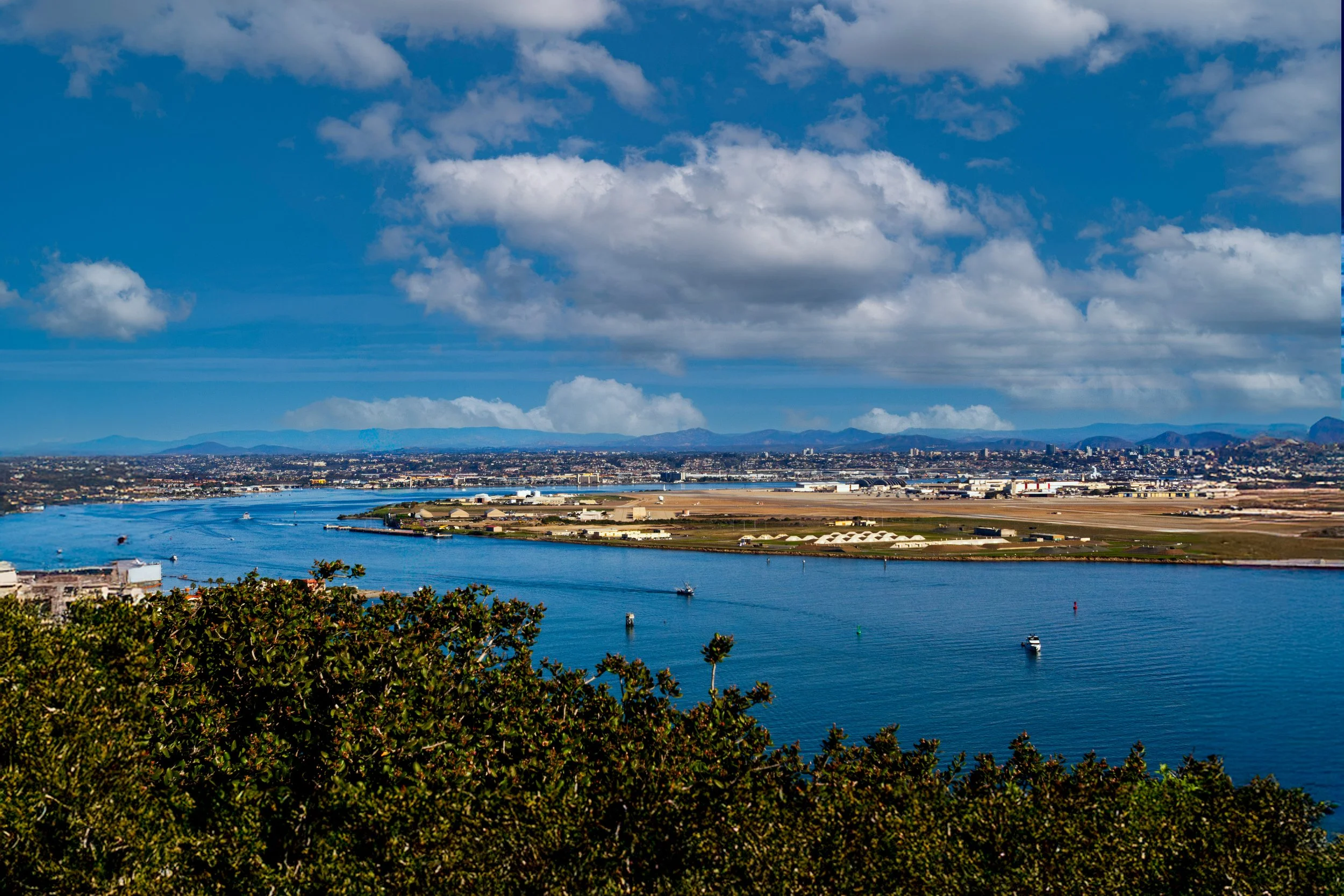 View of North Island Naval Base from Point Loma, California