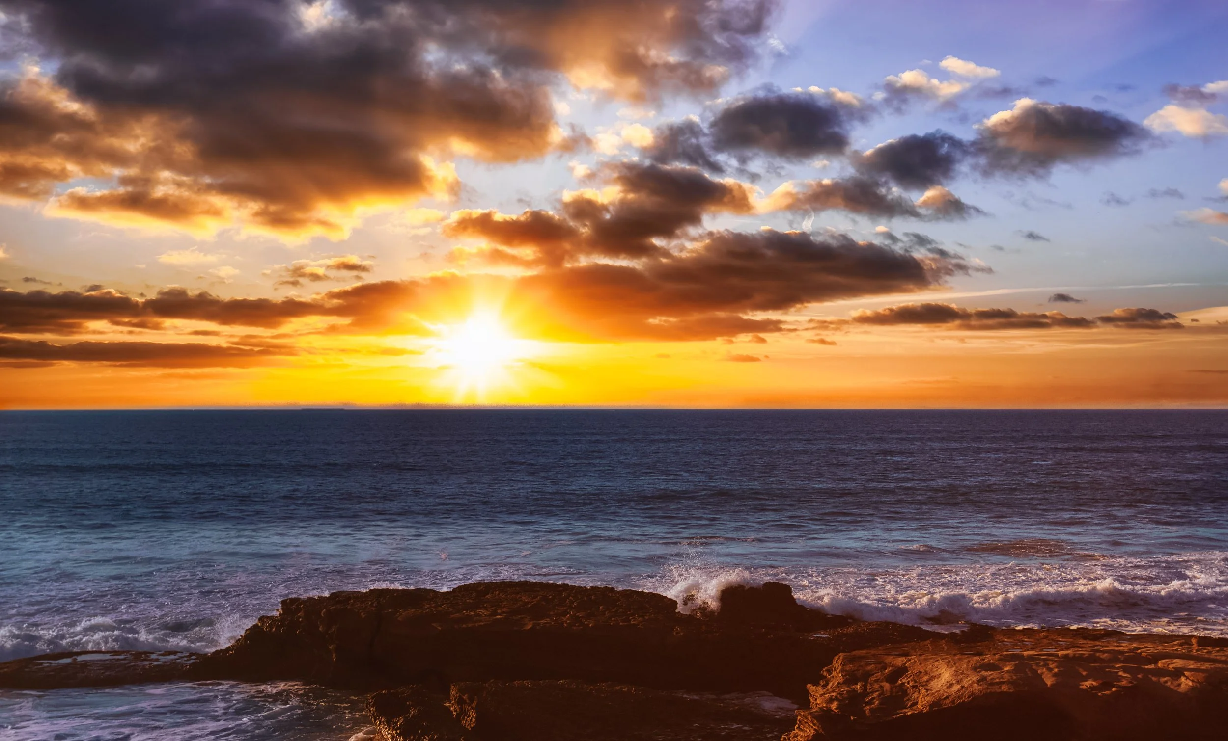 Sunset at Ocean Beach in San Diego