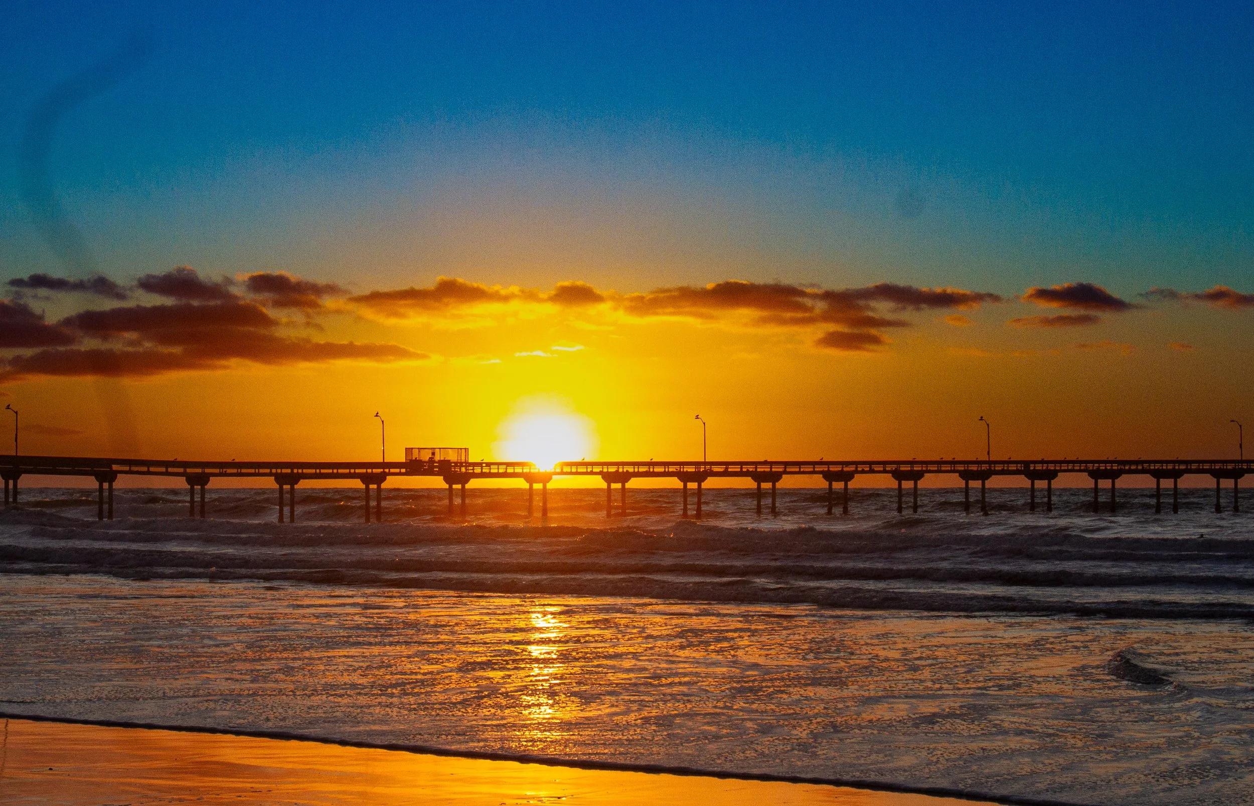 Sunset at Ocean Beach in San Diego, California