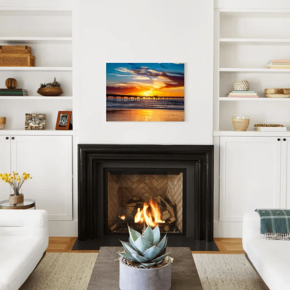 Ocean Beach Sunset Glass Print – Ocean Beach Coastal Wall Art 🌅🌊