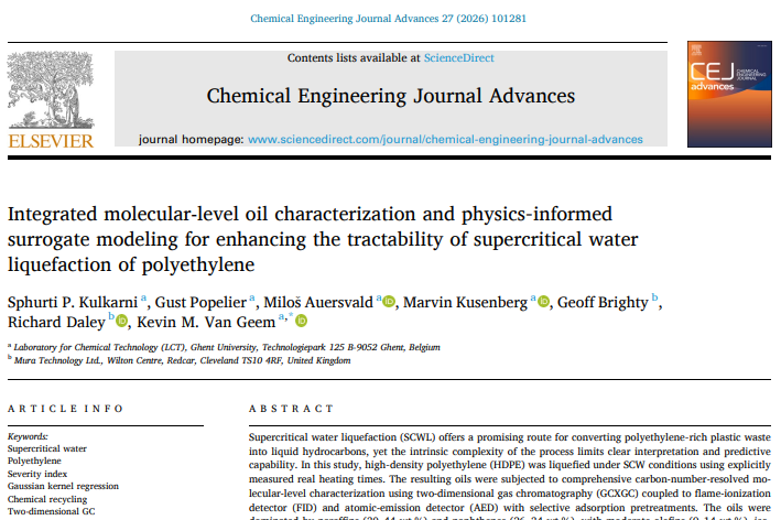 NEW publication in Chemical Engineering Journal Advances