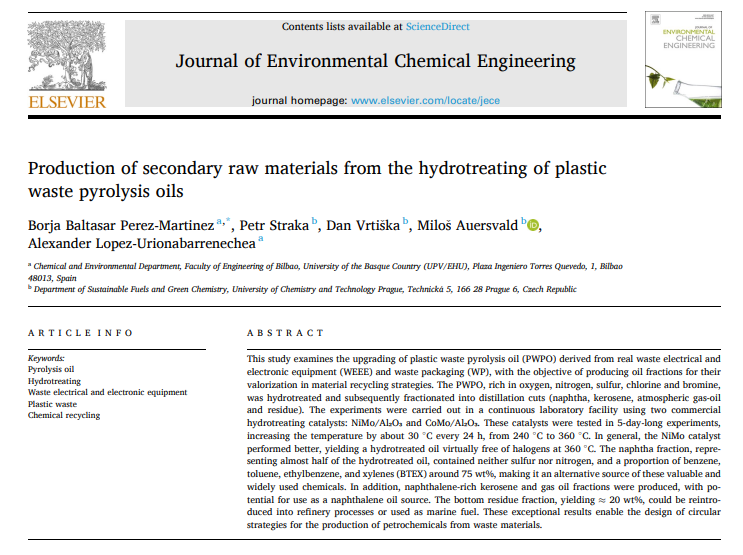 NEW publication in Journal of Environmental Chemical Engineering