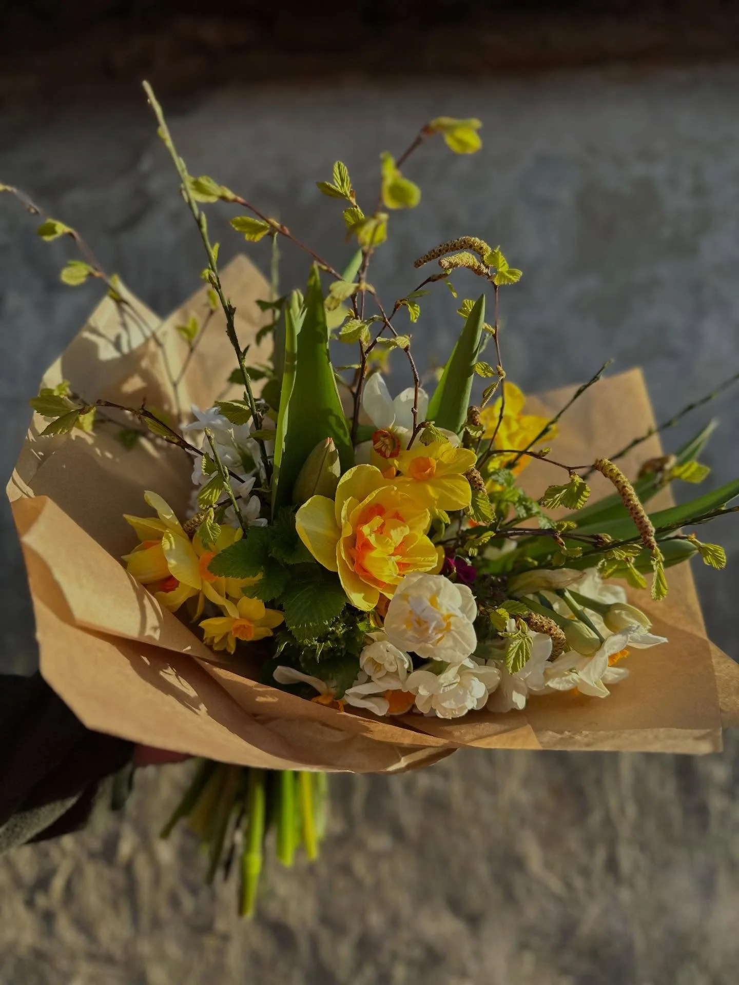 Flower of the week for us is Narcissus &lsquo;Tahiti&rsquo; - standing bold and sturdy in the bouquets.