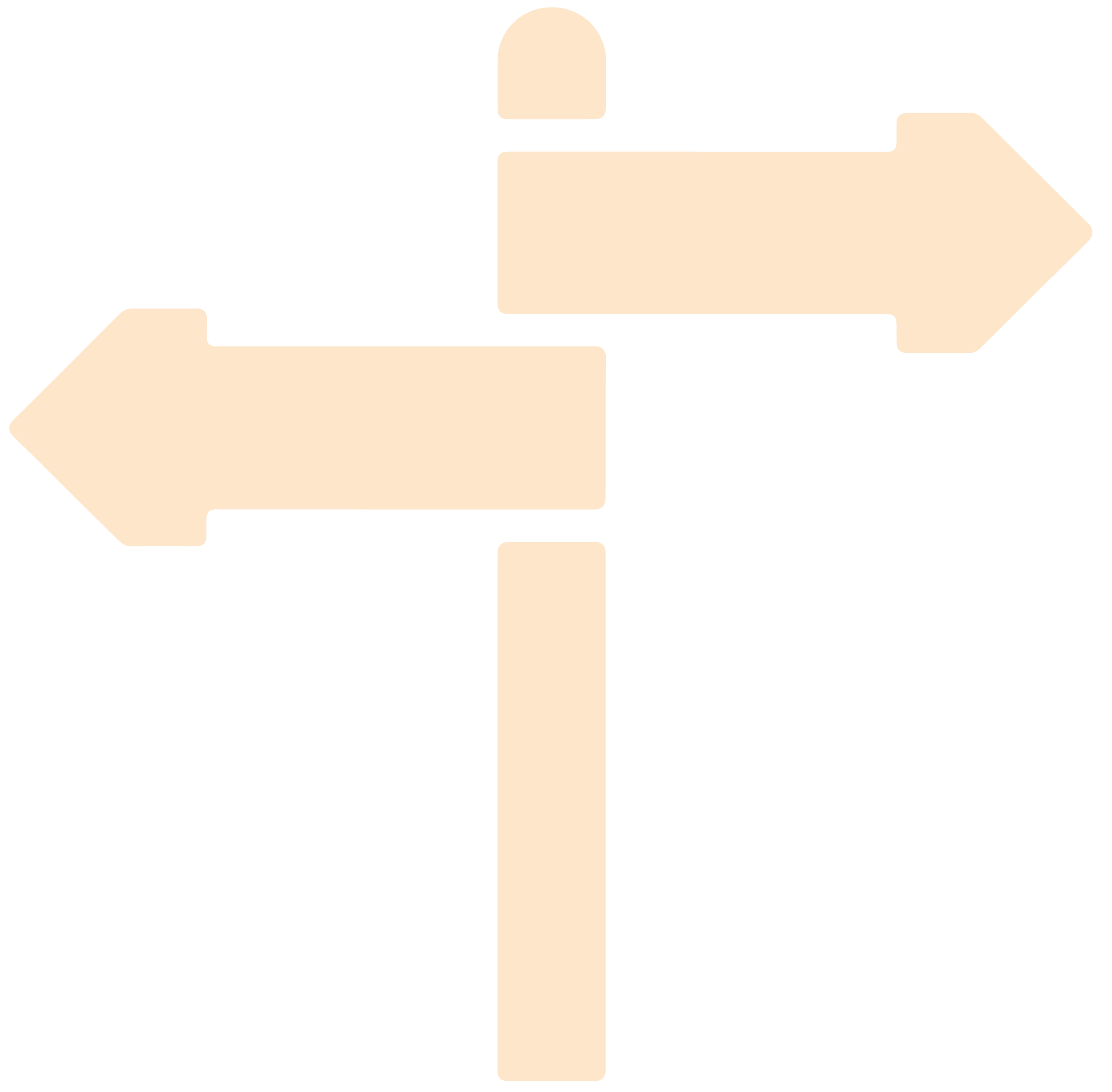 Simplified beige pedestrian directional signs pointing left and right.