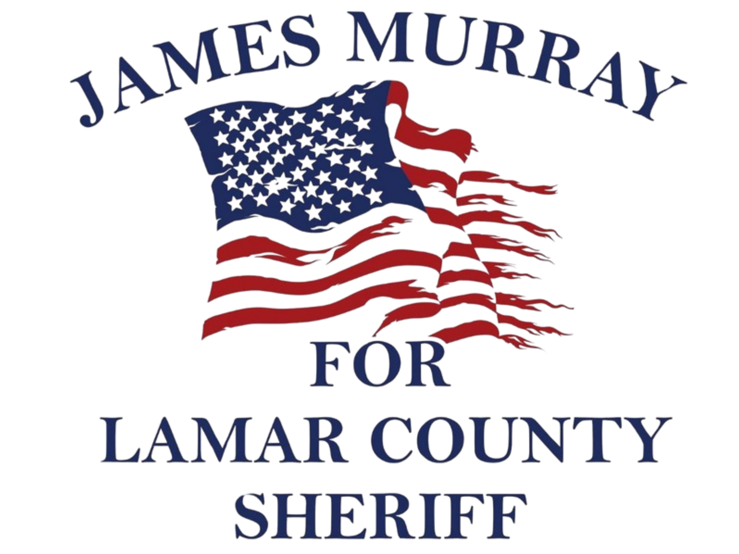 Lamar County Sheriff logo featuring a stylized American flag and bold blue text.