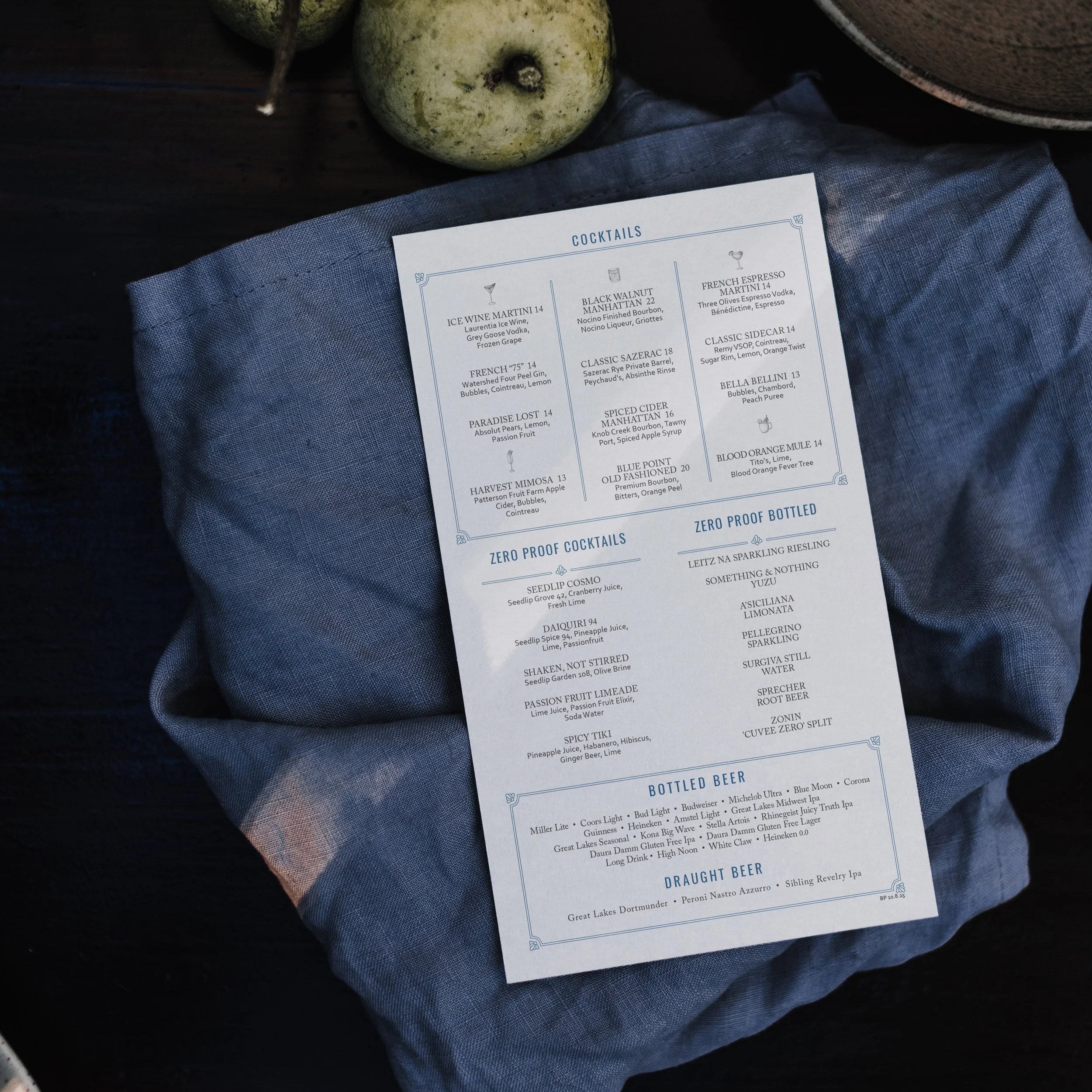 Blue Point Grille Menus