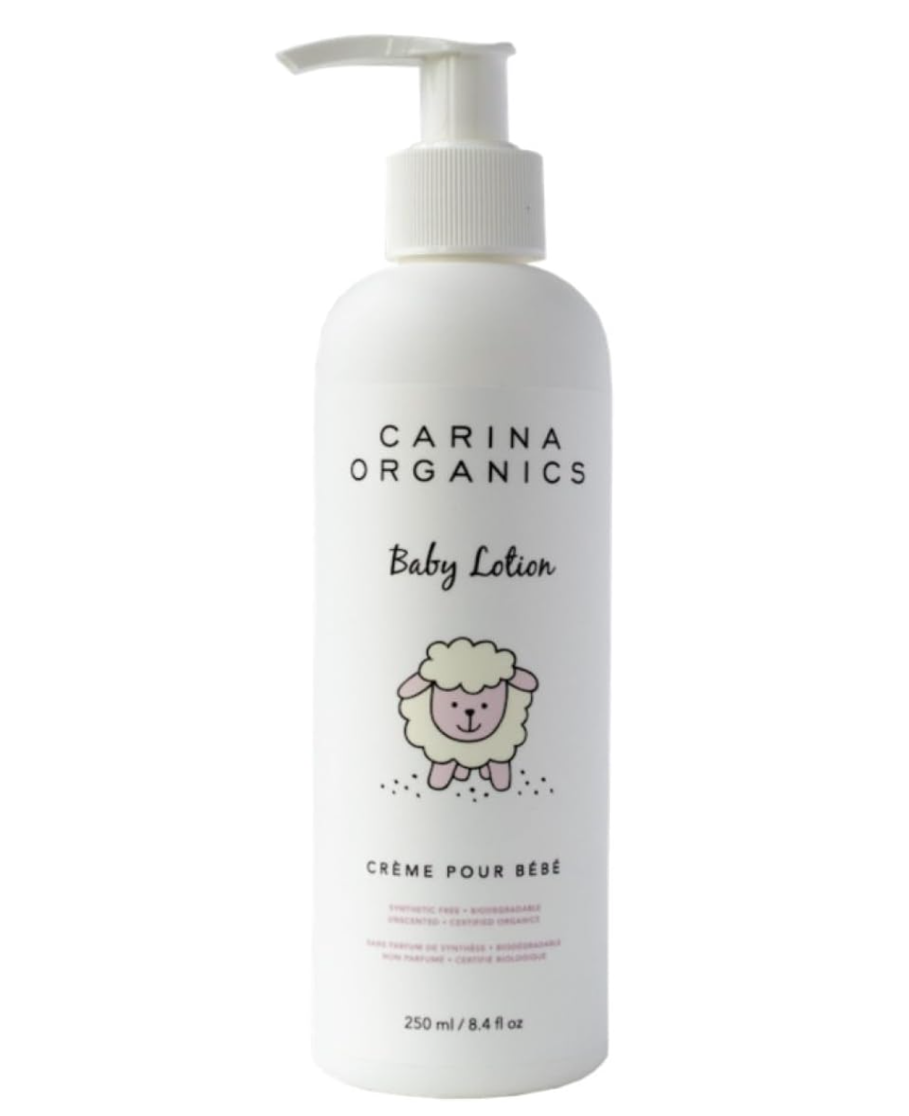 Carina Organics Extra Gentle Baby Lotion, Organic & Natural, for Sensitive Skin, Whole Body, 8 fl oz
