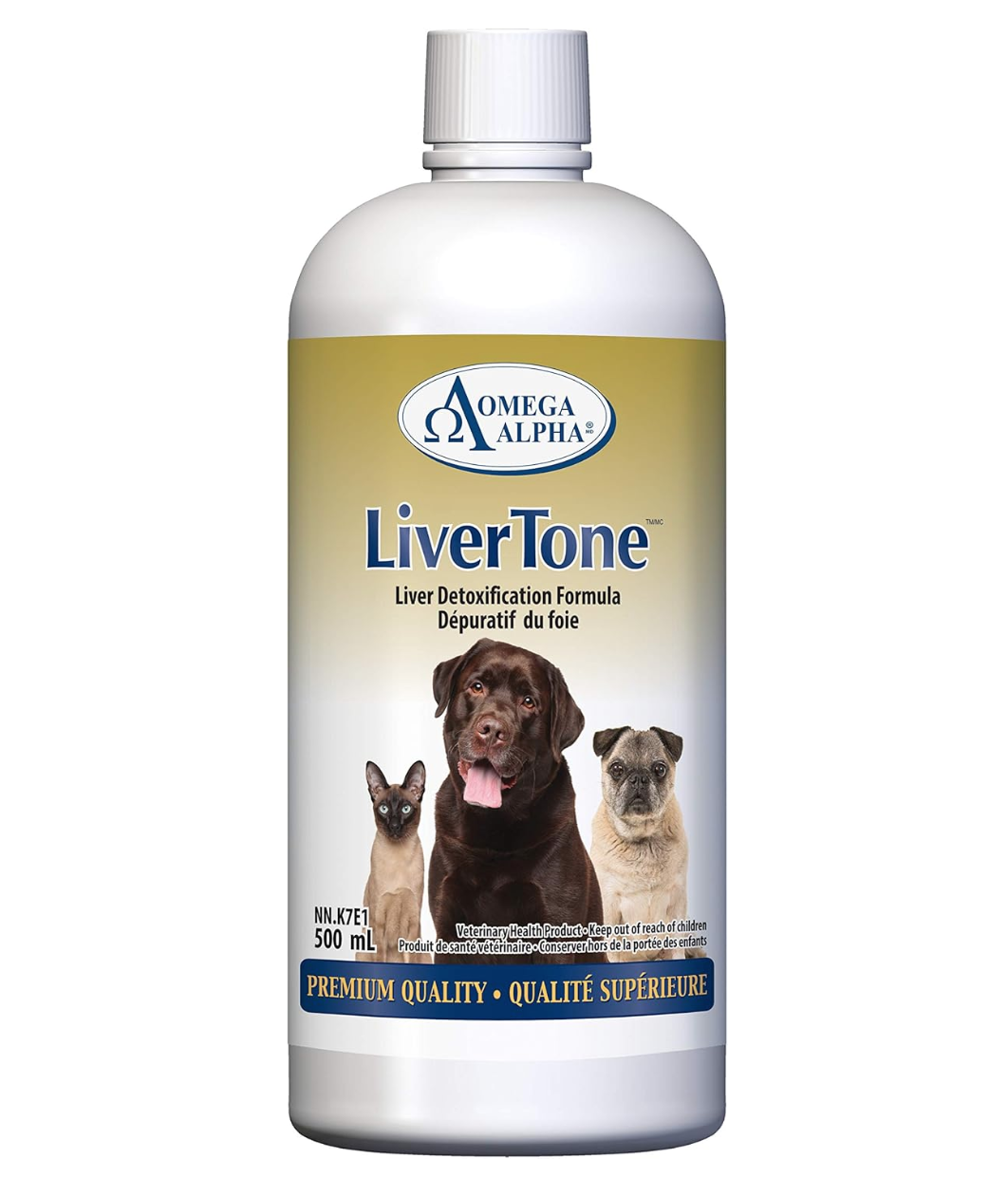Omega Alpha LiverTone 500mL, Liquid Supplement for Dogs & Cats, Herbal Blend with Milk Thistle & Dandelion, Supports Liver Wellness & Internal Balance