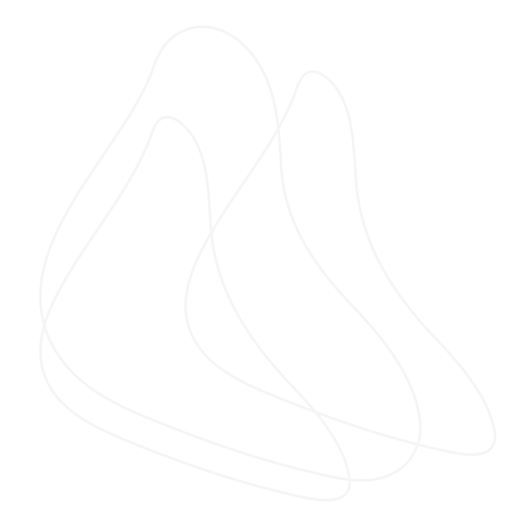 Abstract line art drawing of mountain-like shapes on a black background.
