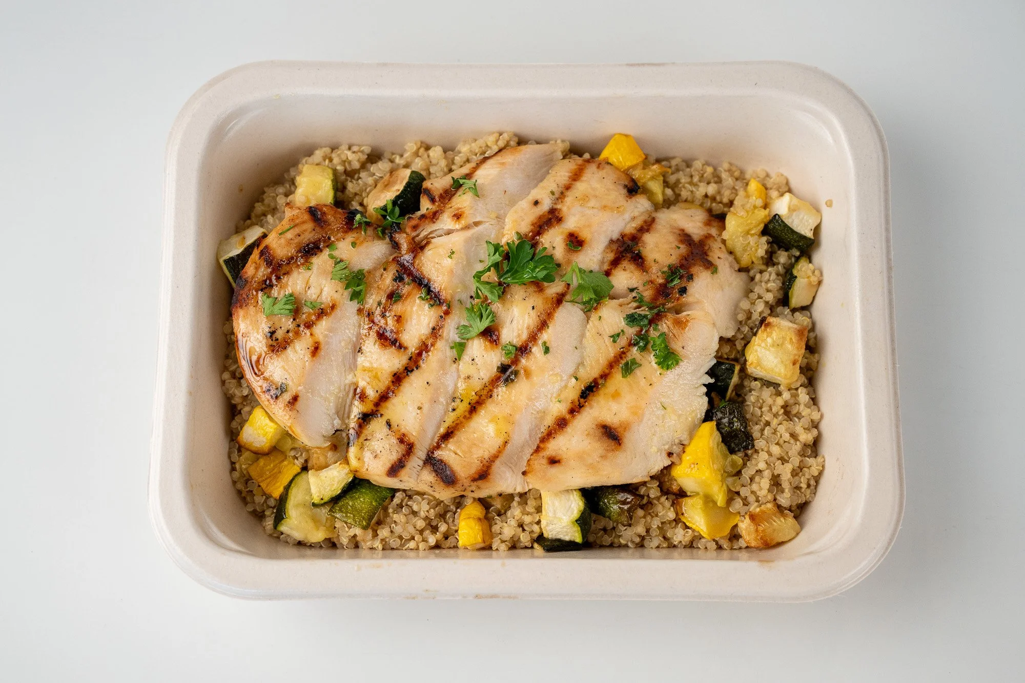 Grilled Chicken Power Plate with Zucchini & Quinoa