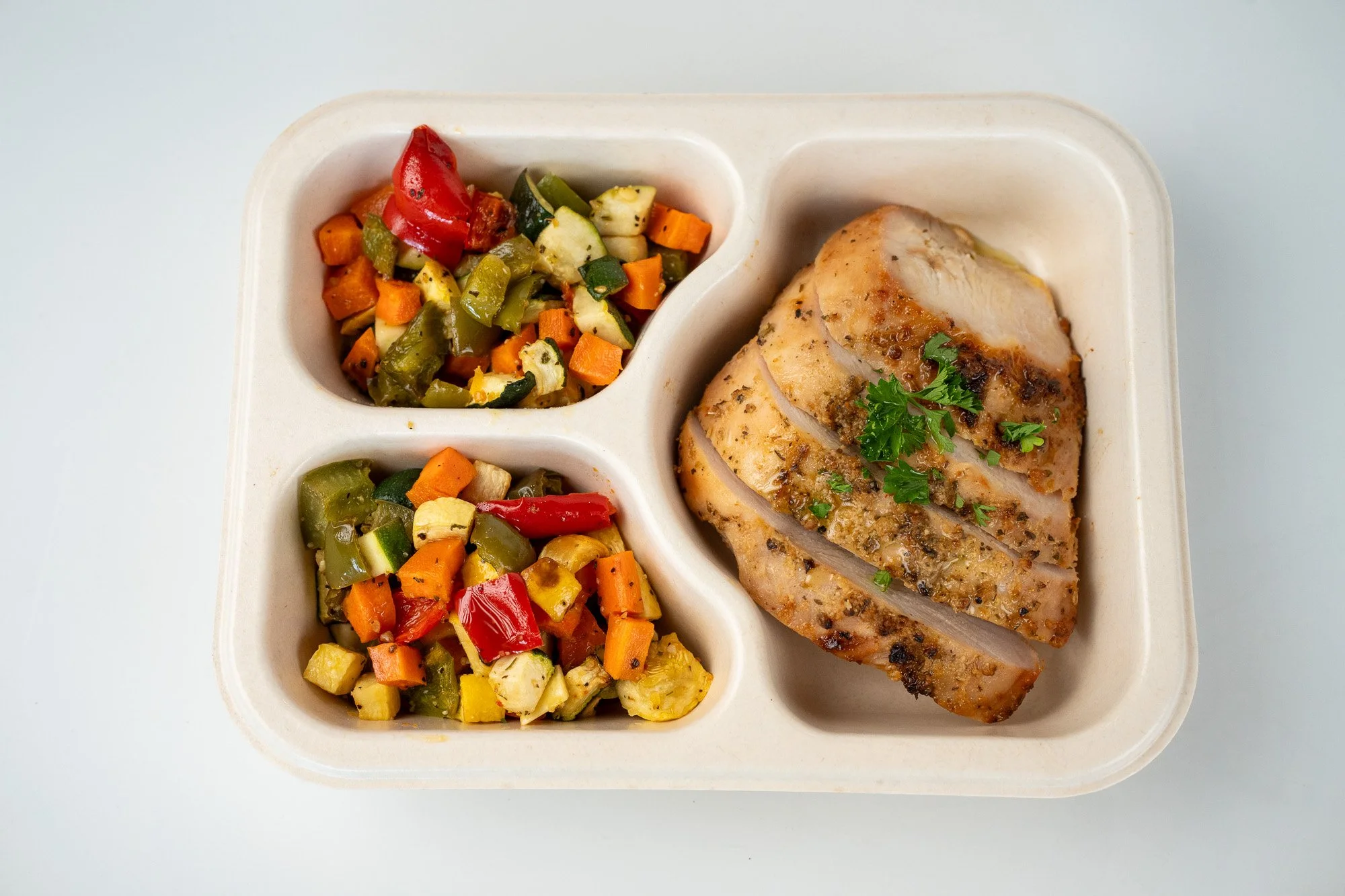 Mediterranean Chicken Plate with Roasted Vegetables