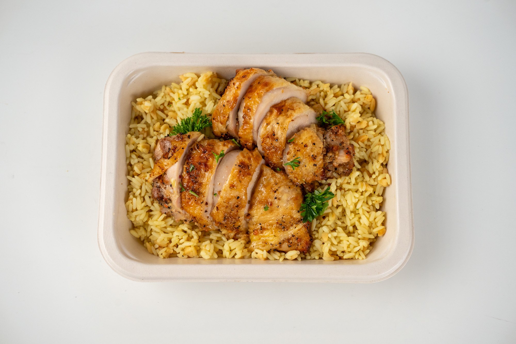 Roasted Chicken Thigh with Rice Pilaf