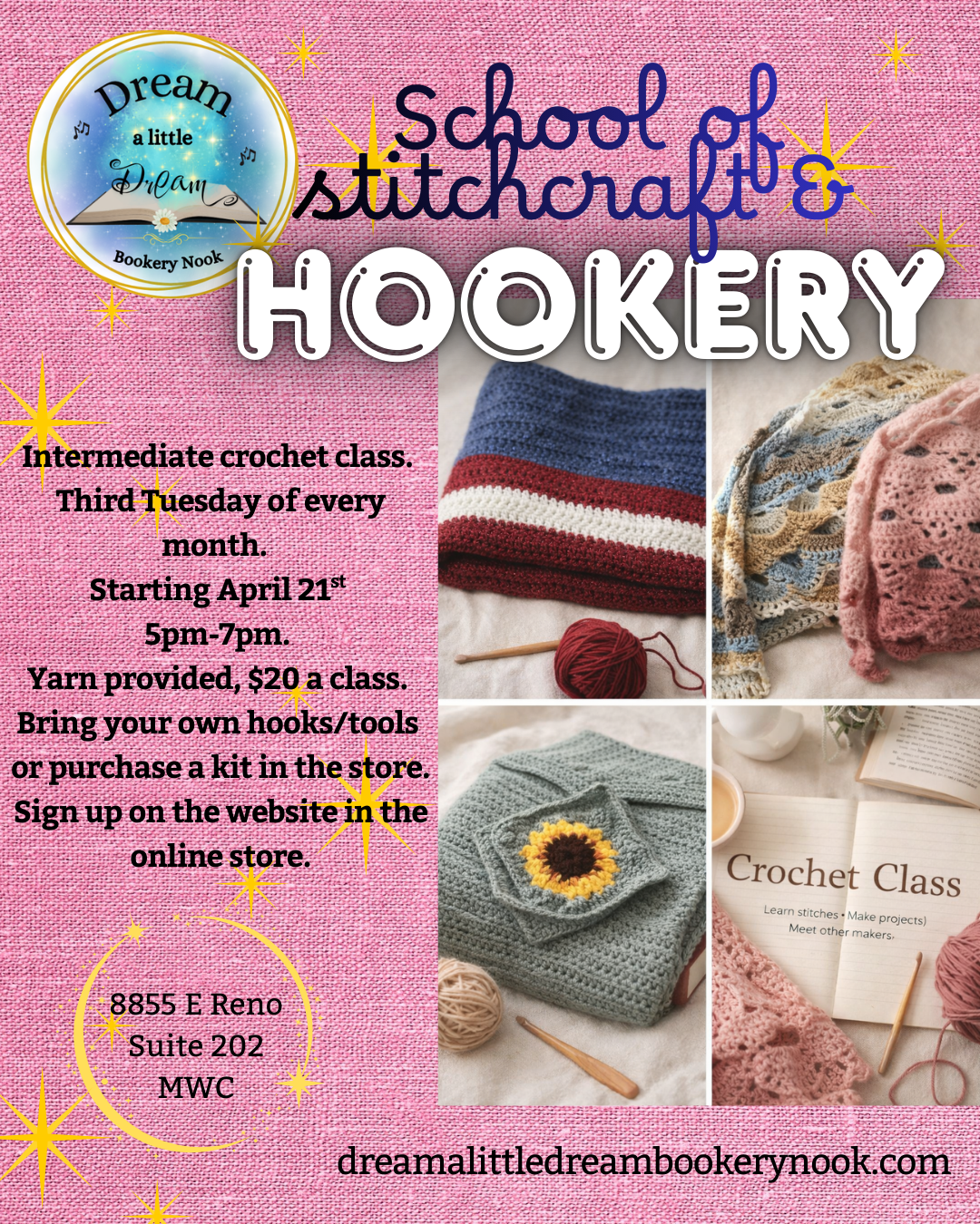 Intermediate Crochet Class - School of Stitchcraft & Hookery -April 21st