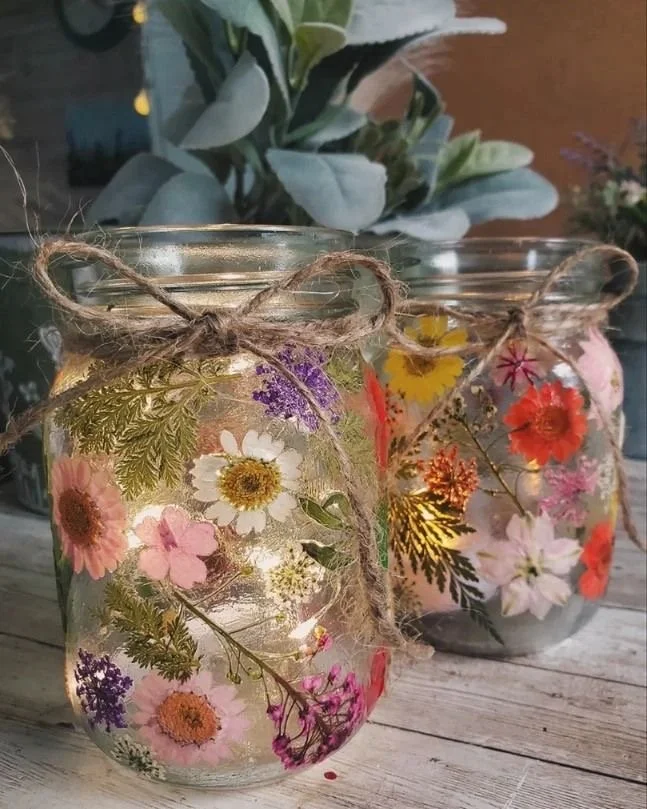 Valentine's Day Pressed Flower Fairy Light Jar Activity