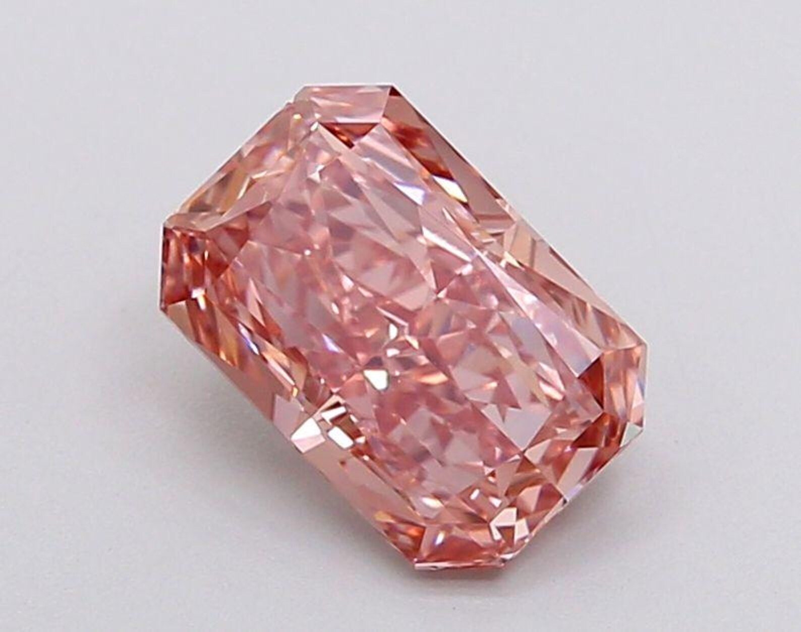 1.56ct Fancy Vivid Brownish Pink Radiant Lab Diamond