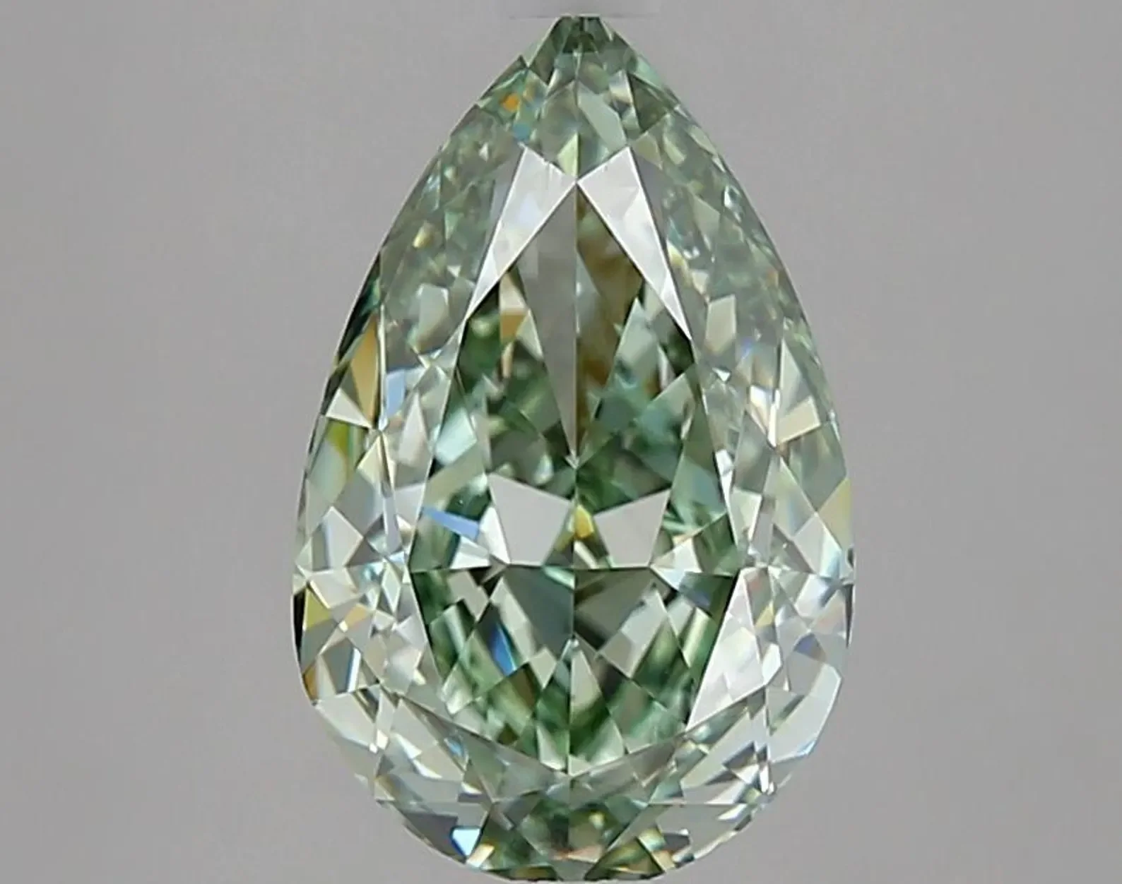 2.58ct Fancy Vivid Green Pear Lab Diamond – IF Clarity, IGI Certified, Excellent Cut