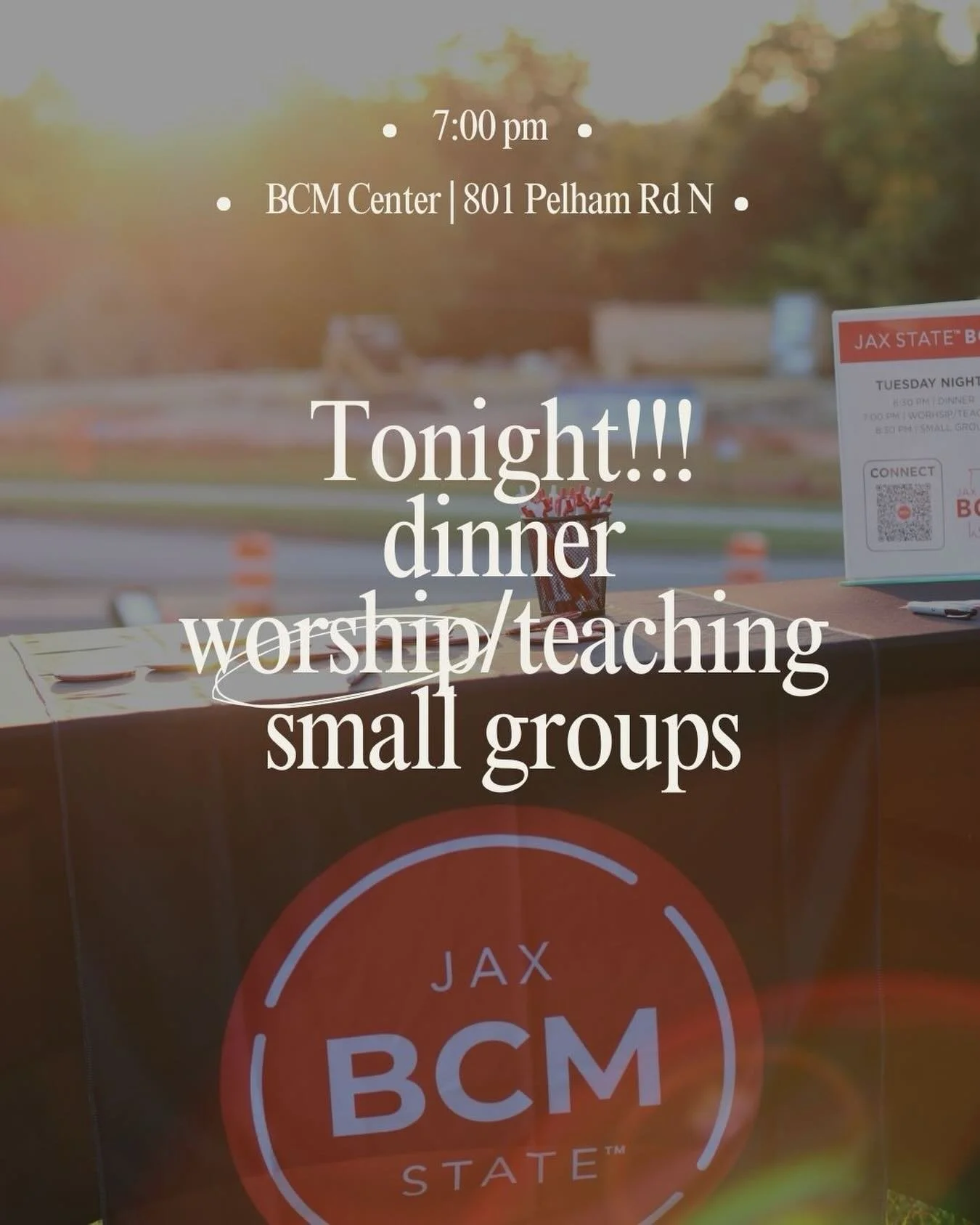 Join us tonight for dinner at 6:30 pm, worship &amp; teaching at 7pm, and stay for small groups right after! We are kicking off a series called Words Matter! See you there at the BCM Center! 801 Pelham RD N