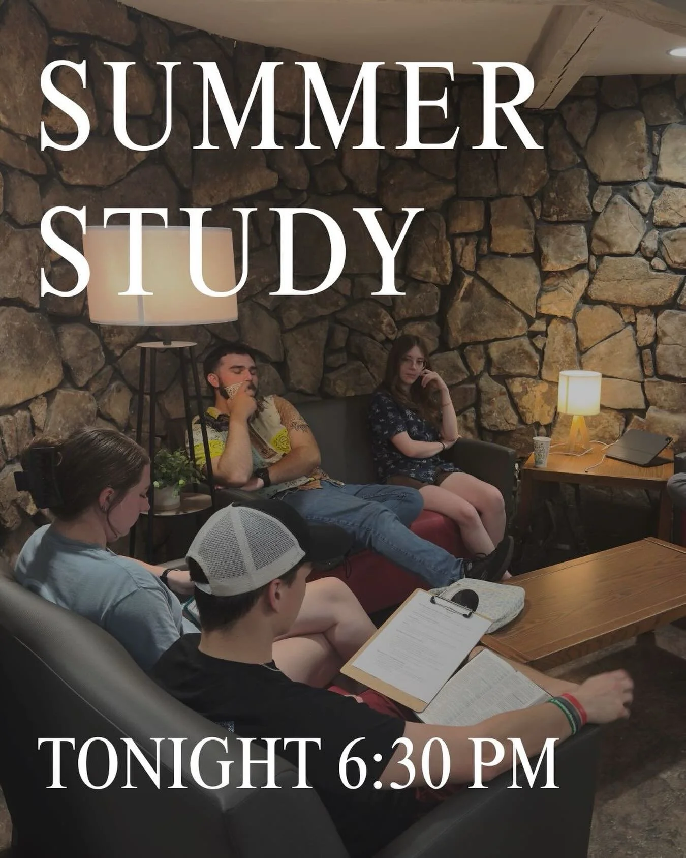 Summer Study starts TONIGHT! 🪵🛠️
We are jumping into Ezra &amp; Nehemiah every Tuesday this summer. Clear your schedule, grab a friend, and let&rsquo;s build something great together.

Every Tuesday:
* 6:30 PM: Weekly Pre-Game Hangout 🎲 (Tonight: 
