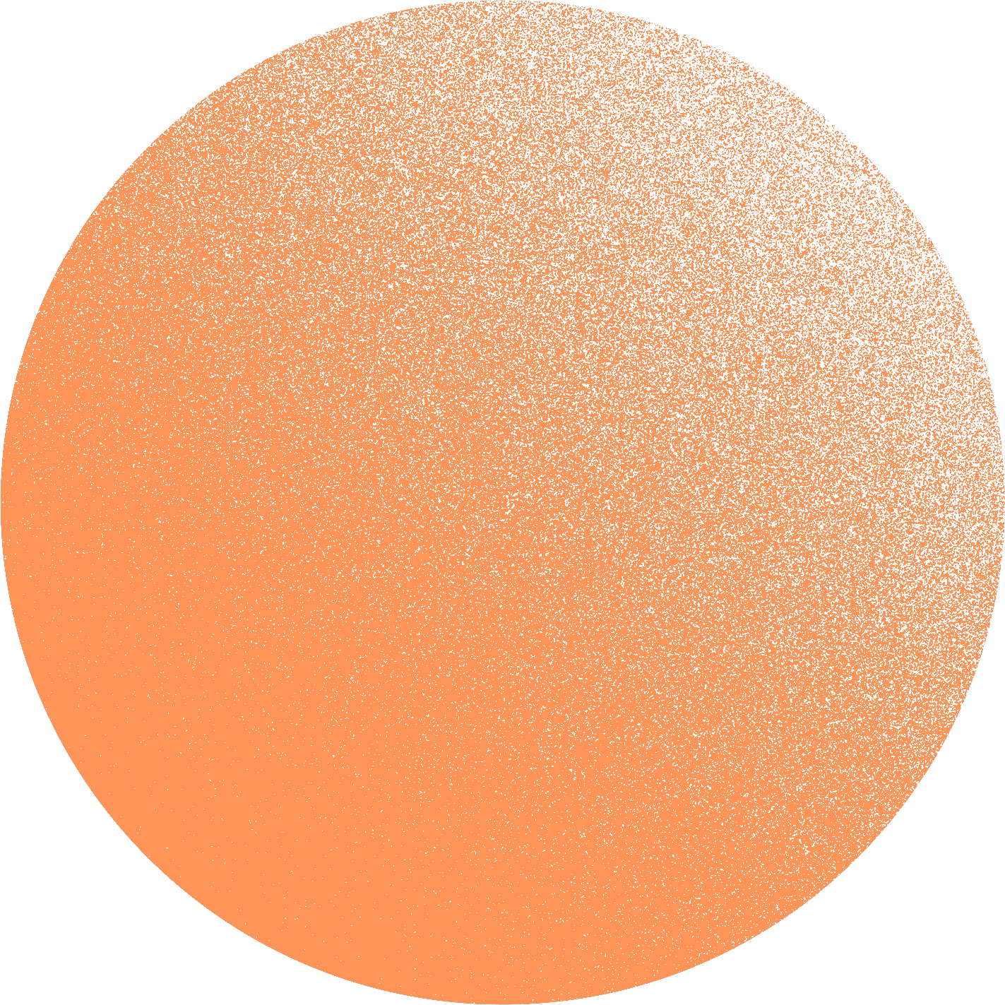 Orange circle representing a circle of control.
