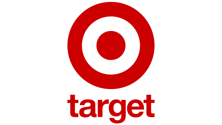 Target logo with a red and black bullseye and the word "target" below it.