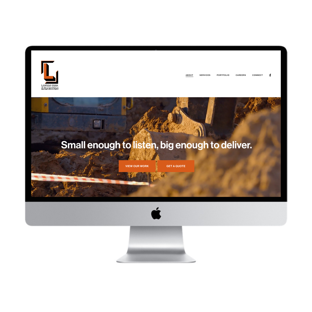Custom website design for Lawson Corp, by Reverie Creative Agency.