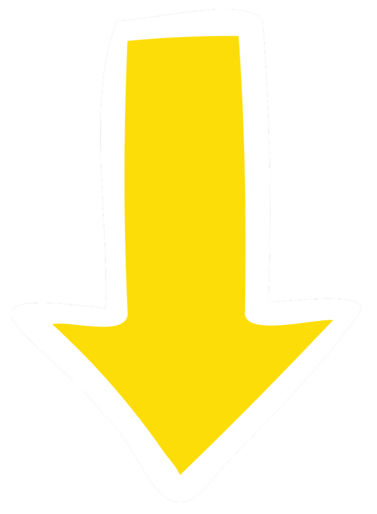 Yellow downward arrow with a white outline on a black background.