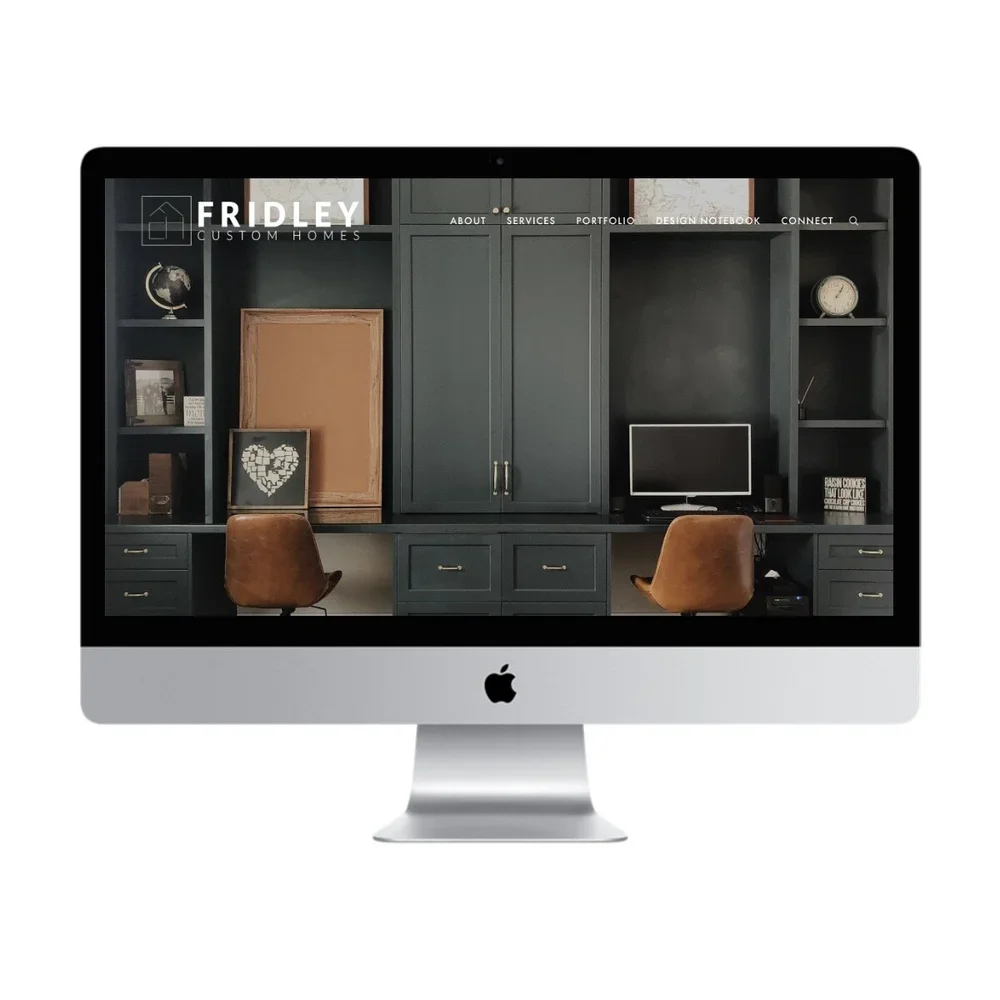 Custom website design for Fridley Custom Homes by Reverie Creative Agency.