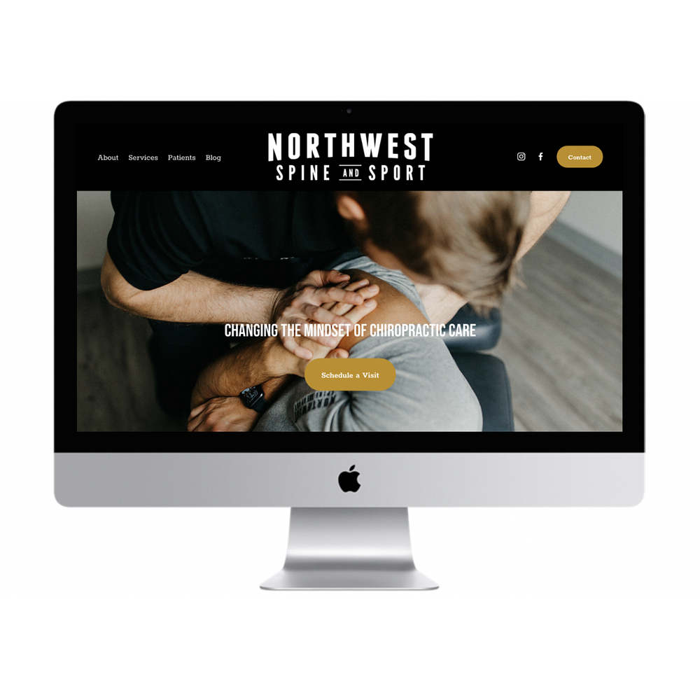 Custom website design for NW Spine and Sport by Reverie Creative Agency.
