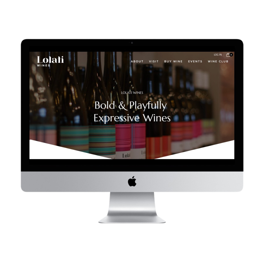 Custom website design for Lolati Wines, by Reverie Creative Agency.