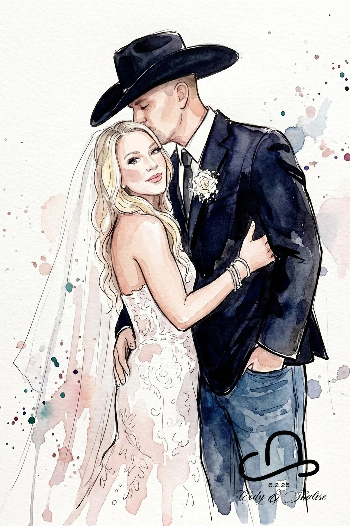 Watercolor Portrait Photo Booth Fort Worth Texas