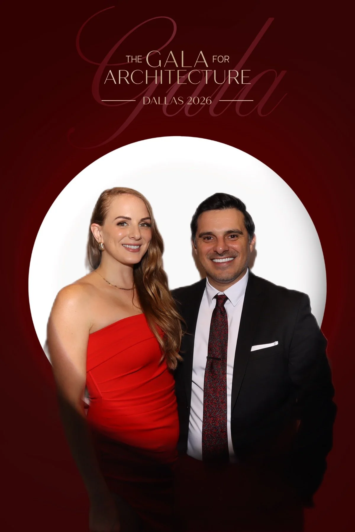Premium photo booth activation at a Dallas gala event with custom backdrop and branded prints
