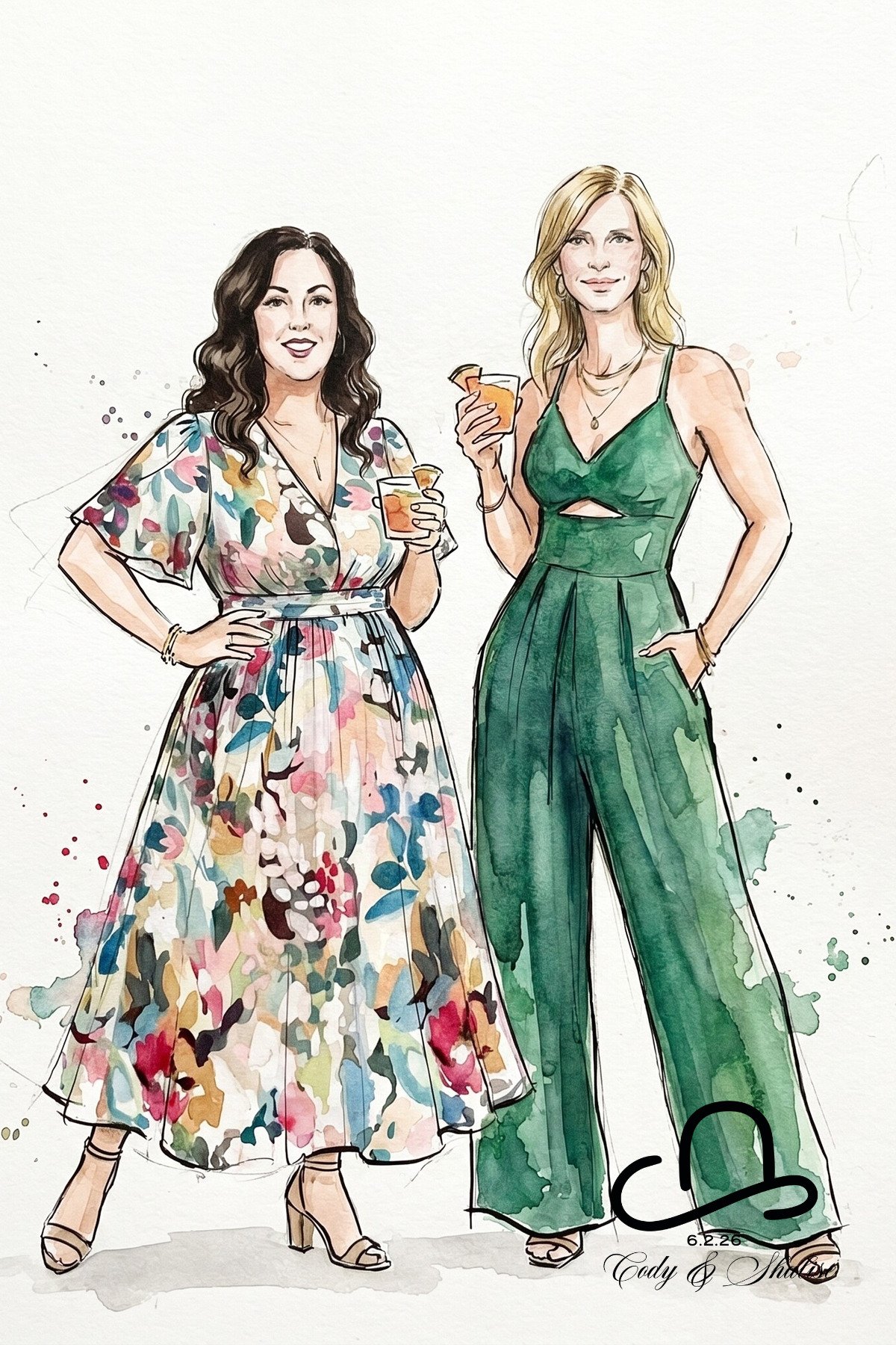 Watercolor Portrait Wedding Fort Worth, Texas