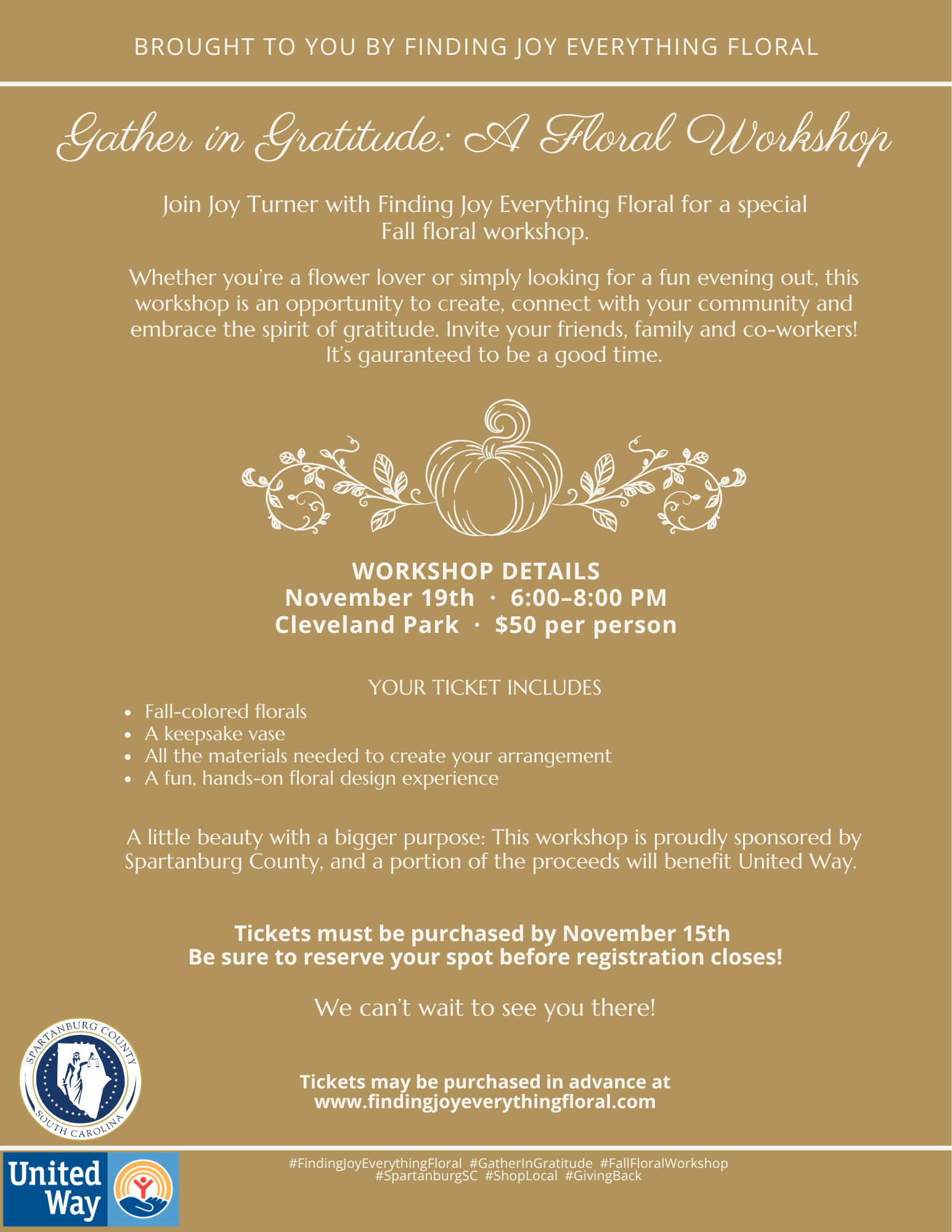 Brown and White Classy & Refined Community Events Thanksgiving Flyer.png