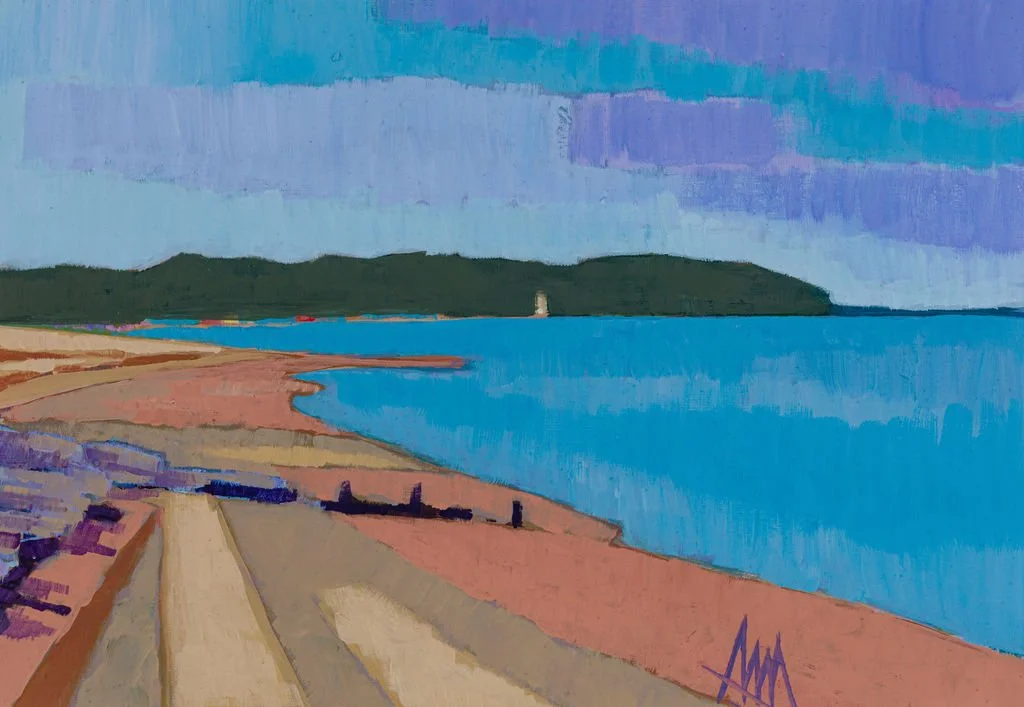 Bembridge Beach Study / Plein Air Painting. 'It was a freezing day and there is quite a lot of sand in the painting.'