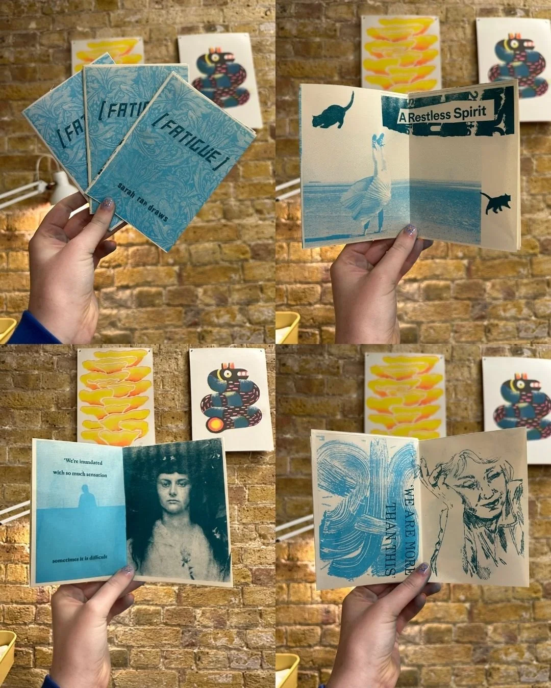 Fatigue Zine (2026) Risograph Print Zine & Mixed Media, an experiment coming out of my DIY Artist Residency